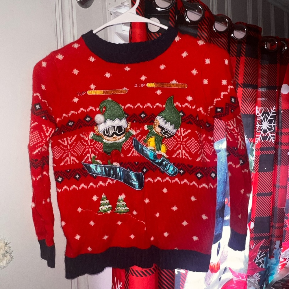 Snowboarding Elves Christmas Sweater